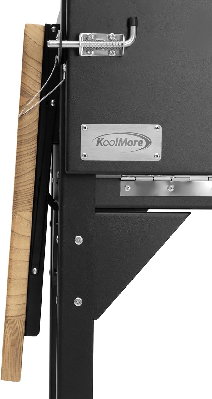 KoolMore 92 in. Charcoal and Wood BBQ Grill, Santa Maria Argentine Style Grill with Dual Adjustable Grate, Heavy Duty, in Black
