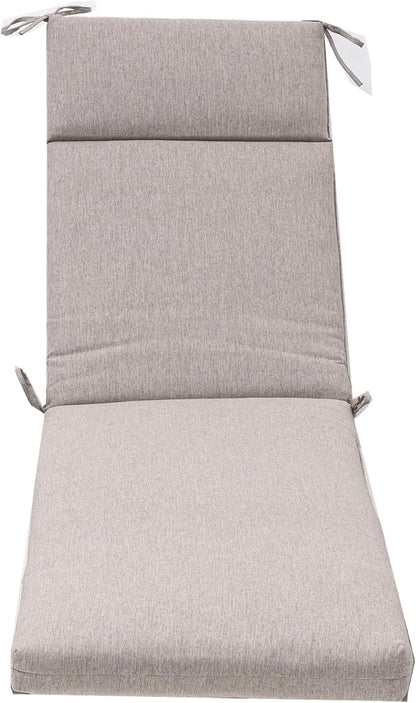 QILLOWAY Outdoor Chaise Lounge Cushion,All Weather High-Density Foam Recliner Chairs Replacement Cushions,Tan,Gray.