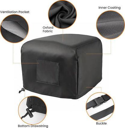 Cover for Ninja Pizza Oven MO201 MO200 Series, Waterproof Pizza Oven Cover | Heavy Duty & Weatherproof Dustproof with Storage Pocket for Outdoor Pizza Oven, Adjustable Drawstrings and Elastic Bands