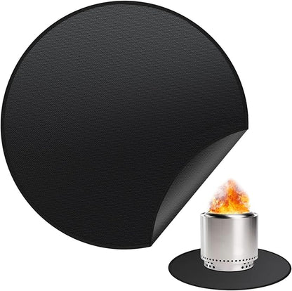 39" Fire Pit Mat for Solo Stove Bonfire - Round Under Grill Mat | Double-sided Fireproof,Oil & Waterproof,Portable,Easy to Clean,Outdoor Patio Deck Protection,Fireplace,Camping Stove Fire Mat