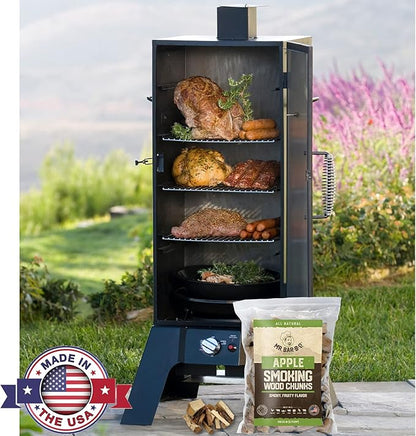 3.5 Lb. Bag Apple Wood Chunks by Mr. Bar-B-Q, Fruity Apple Flavor for Smoking, Outdoor Grilling, Backyard BBQ, Campfire, Wood Chunks for Smokers, Alternative for Charcoal Briquettes, Can be Use on Gas