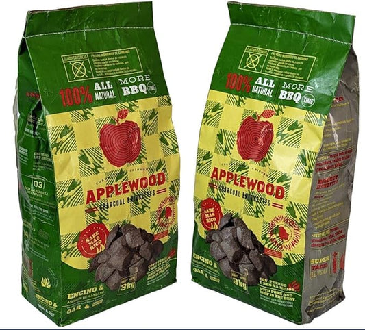 13lb Oak & Applewood Charcoal Briquettes - All Natural Wood Charcoal for Grilling - Premium BBQ Briquettes - Quick Light, Pure Hardwood - Long Burning, Rich Smoky Flavor - by Billy Buckskin