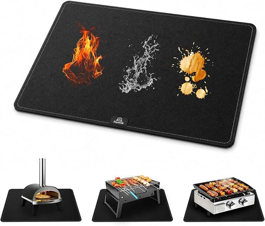 24 x 18 Inch Heat Resistant Mats for Countertop and Tabletop Grill, 2MM | 5-Layer Fireproof Grill Mat for Outdoor Grill, Portable Charcoal Grills, Gas Grills, Pizza Ovens, fits Blackstone & Ninja