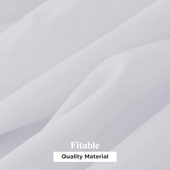 Fitable 6 Pack White Tablecloths for Rectangle Tables, 90 x 132 Inch | Wrinkle & Stain Resistant, Washable Polyester Fabric Cloth Cover, For Wedding, Party, Banquet, Formal Events