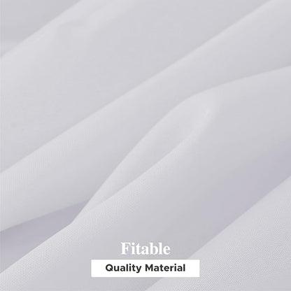 Fitable 6 Pack White Tablecloths for Rectangle Tables, 90 x 132 Inch | Wrinkle & Stain Resistant, Washable Polyester Fabric Cloth Cover, For Wedding, Party, Banquet, Formal Events