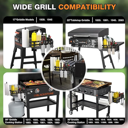 Griddle Caddy for Blackstone Griddles Accessories, Space Saving Grill Accessories Storage Caddy, BBQ Accessories Holder for Blackstone 28”-36” Grill with a Magnetic Tool Holder Paper Towel Holder