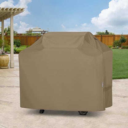 Unicook 55 Inch Grill Cover, Outdoor Heavy Duty Waterproof BBQ Cover for Weber Charbroil Nexgrill Charcoal/Gas Grills, Fade Resistant Material with Sealed Seam, All-Season Protection, Neutral Taupe