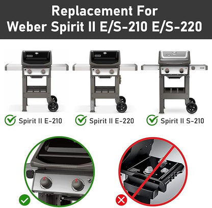 Uniflasy for Weber Spirit 2 Grill Parts, 15.3" Flavorizer Bars for Weber GS4 I & II 200 Series, Spirit II E210 S210 E215 E220 S220 with Front Mounted Control Grill, 16GA All-Black Enamel Heat Plates