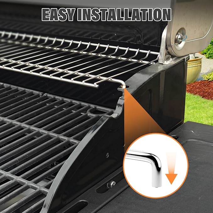 Utheer Stainless Steel Warming Rack for Nexgrill 4-Burner 720-0925 Gas Grills, Fits Nexgrill 720-0925P 720-0925PA 720-0925PG, 23.8" × 7.2" Top Warming Grate Replacement