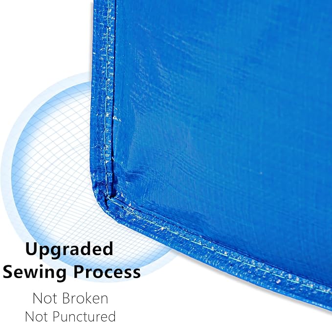 Heavy Duty Extra Large Blue Moving Bags with Strong Zipper Backpack Handles | 4 Pack Clothes Storage Bags Totes Space Saving Moving Boxes Bins Packing Bags for College Dorm Compatible with Ikea Frakta
