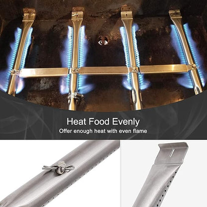 Yiming Grill Replacement Parts for Charbroil 463436215, 463436214, 463439915, 463436213, 463439914 Grill Models. Grill Burner Pipe Tubes, Heat Plate Tent Shields, Carryover Tubes Replacement Kit.