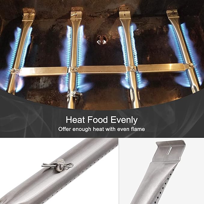 Yiming Grill Replacement Parts for Charbroil 463436215, 463436214, 463439915, 463436213, 463439914 Grill Models. Grill Burner Tubes, Heat Plate Shields, Carryover Tubes, and Grill Igniter Kit.