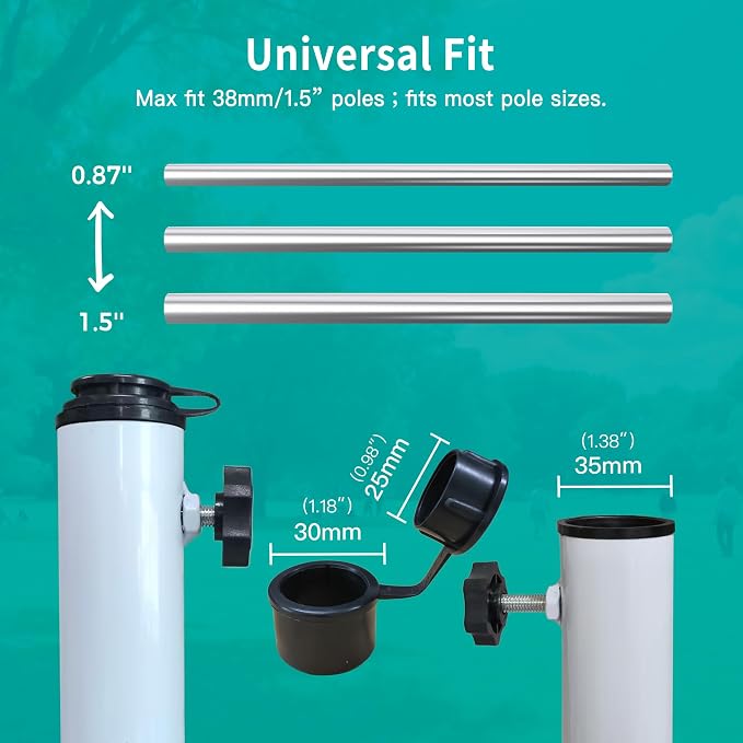 AMMSUN Foldable Portable Beach Umbrella Stand, Patio Umbrella Base Holder | Outdoor Sunshade Anchor, with Weight Bag, Rust-Free Tempered Iron Umbrella Stand for Courtyard, Garden, Beach, Lawn, Fishing