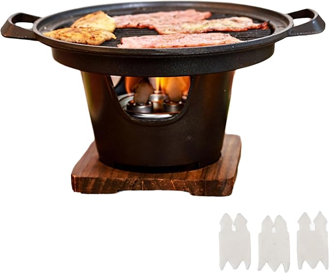 BBQ Charcoal Grill, Tabletop Yakiniku Grill Portable Korean Barbecue Japanese Hibachi PortableCharcoal Stove(02)