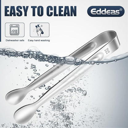 12 PCS Mini Serving Tongs, 6 Inch Small Sugar Tongs, Stainless steel Small Kitchen Tiny Food Tongs for Serving Food, Coffee Bar, Tea Party, Desserts Party and Ice Bucket