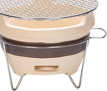 Small Charcoal Grill Camping Stove, Household Barbecue Grill Japanese Pottery Barbecue Stove for Backyard, Picnic Patio, Style C