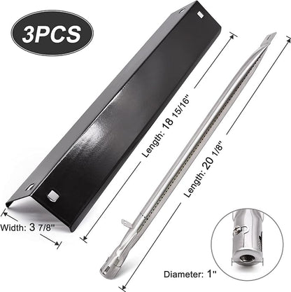 Grill Parts Kit Compatible with Chargriller 5050 3001 5650 3072 5072 3030 3008 5252 3000 Grill Replacement Parts, Flame Shields, Burner Pipes, Igniters, Burner Tube/Flare Up Shield Support Kit