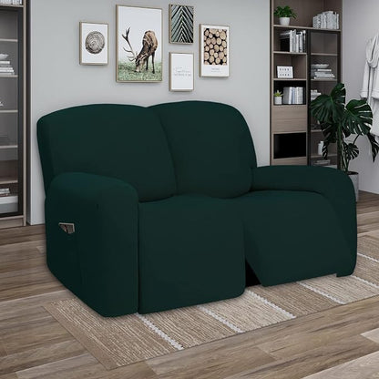 PureFit Super Stretch Loveseat Recliner Sofa Couch Cover with Pocket | 2 Seat Non Slip Soft Sofa Slipcover, Washable Reclining Furniture Protector for Kid, Pet (Recliner Loveseat, Deep Teal)