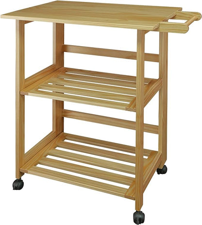 Casual Home Trek Folding Natural Kitchen Cart, 27"W (372-30)