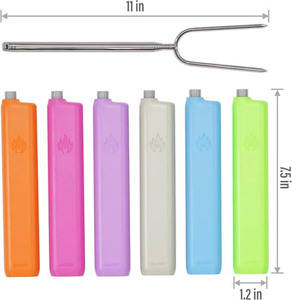 derYEP Electric Roasting Stick, Automatic Rotate BBQ Fork For Fire Pit, Chicken Wings Hotdog Kebabs S'mores Roaster, Outdoor Camping Kit, Rotisserie Skewer, 34" 1 PACK (Purple)