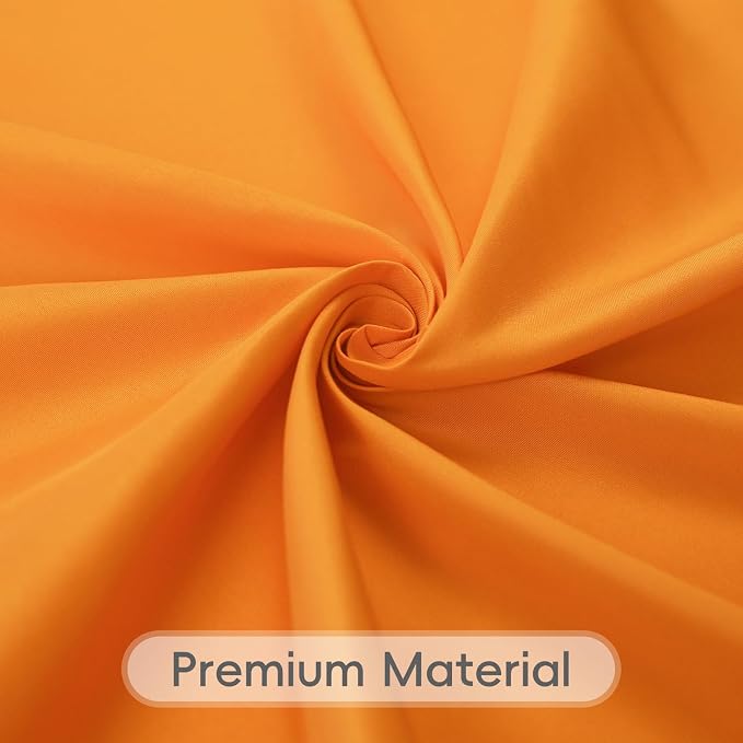 8 Pack Orange Round Tablecloth 90 Inch | For 3Ft-5Ft Round Table, Wrinkle Resistant Table Cloth, Washable Polyester Fabric, For Wedding Party Banquet Buffet Camping