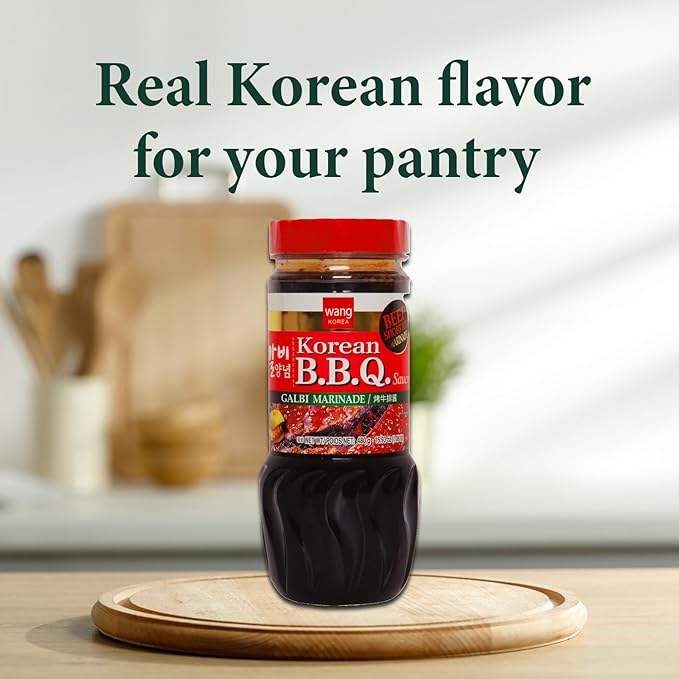 Wang Galbi Marinade - Korean BBQ Sauce for Beef Short Ribs, Sweet & Smoky Kalbi Marinade, Authentic Korean Rib Sauce, Made in Korea, No MSG - 16.93 oz Bottle