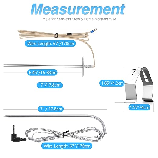 Digital Thermostat Controller for Traeger Wood Pellet Grill Control Panel Pro PID Board Replacement Parts BAC365 RTD Sensor Thermometer Meat Probe BBQ Accessories