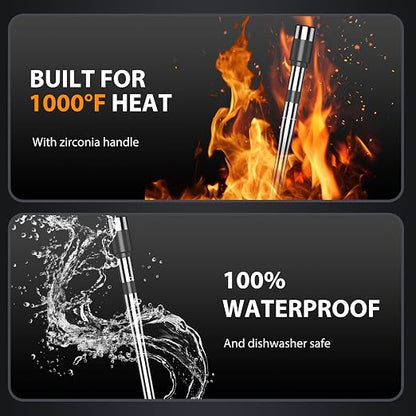 Wireless Meat Thermometer Digital, 1 Probe Bluetooth Thermometer | Smart App & Standalone Display Base, NIST ±0.5°F, Instant Read LCD, BBQ Smoker Grill Oven, Brisket Steak Turkey Pork