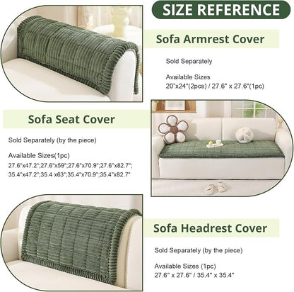 OstepDecor Couch Cover for Dogs, Washable Non Slip Sofa Cover for Pets | Soft Couch Covers for Sofa, Loveseat and Sectional, Furniture Protector Against Pet Hair & Dirt (27.6" x 47.2", Moss Green)
