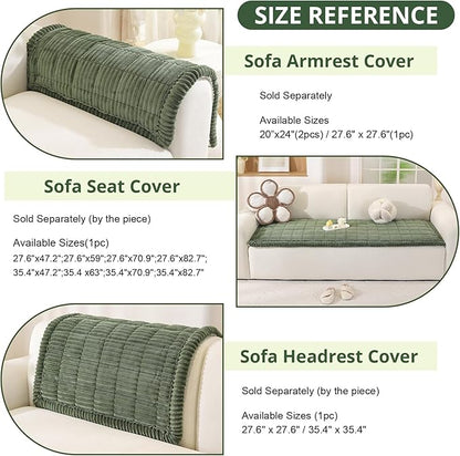 OstepDecor Couch Cover for Dogs, Washable Non Slip Sofa Cover for Pets | Soft Couch Covers for Sofa, Loveseat and Sectional, Furniture Protector Against Pet Hair & Dirt (35.4" x 35.4", Moss Green)