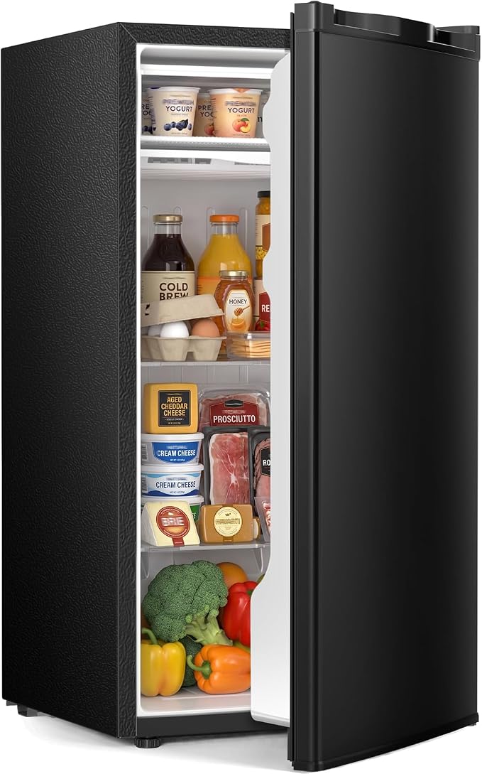Antarctic Star 3.2 Cu.Ft. Compact Refrigerator,Single Door Mini Fridge with Adjustable Thermostat,Low noise for Apartment,Dorm,Office,BLACK