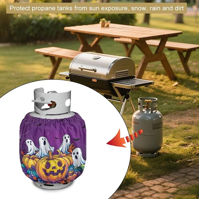 Halloween Propane Tank Cover 20lb Heavy Duty Propane Cylinder Cover Fits Standard 20 lb Tank Cylinder Waterproof Outdoor Grill Accessories