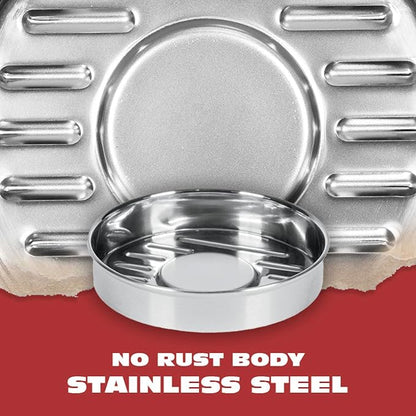 BBQ-Aid Porcelain Burger Press 5"- Round Burger Smasher for Grilling Evenly, Stuffed Burgers- Hamburger Press Patty Maker Perfect for Flat Top Griddle Grill Cooking, Stainless Steel Burger Press