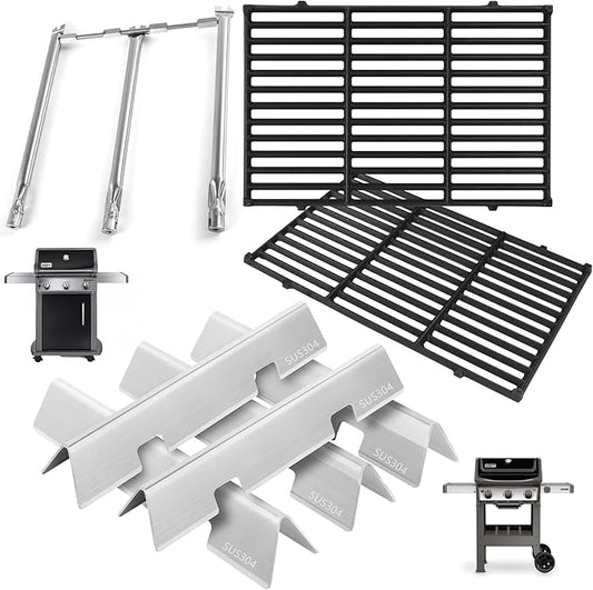 Spirit Grill Parts for Weber GS4 Spirit 2 Parts Spirit II/I 300 SER Replacement Accessories for Weber 7636 67046 69797 68843 3400302 Flavor Bar,69787 67025 Burner,7638 Grate&Crossover Tube 67278 69899