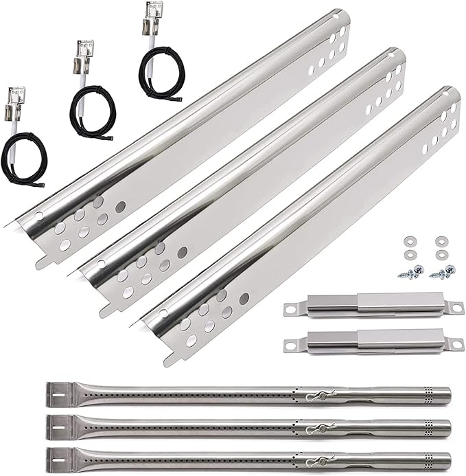Grill Replacement Parts for Charbroil Advantage Series 3 Burner 463343015, 463642116, 463435115, 463436815, 463335115 Gas Grills, Stainless Pipe Burner, Heat Plate, Carryover Tube, Igniters.