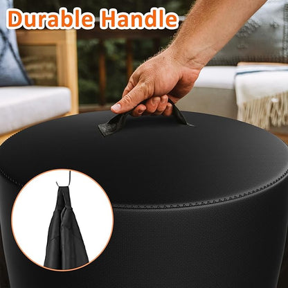 Fire Pit Cover for Ninja Fireside360 Outdoor Heater & Fire Pit, 23"Dia x 27"H 600D Waterproof Cover with Handle & Drawstring, Elevation Shelter for Ninja Firepit, Weather-Resistant Protector