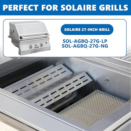 SafBbcue Heat Plates for AGBQ-27G Grill, Heat Plates Flame Tamer for Solaire 27-Inches Grill, 2 Pack Stainless Steel Replacement Parts for Solaire Grill(SOL-2786R)