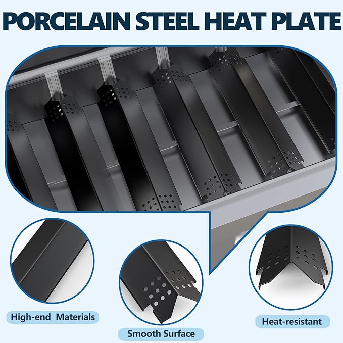SafBbcue Grill Replacement Parts for Nexgrill 6 Burner 720-0896B 720-0896 720-0898, Cooking Grates and Heat Plates for Nexgrill Deluxe 6 Burner Gas Grill 720-0896E 730-0896 720-0896B Replacement Parts
