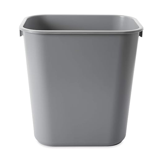 Rubbermaid Commercial Products Deskside Wastebasket/Trash Can, 3.25-Gallon/13-Quart, Gray, Plastic, for Bedroom/Bathroom/Office, Fits Under Desk/Sink/Cabinet, Pack of 12