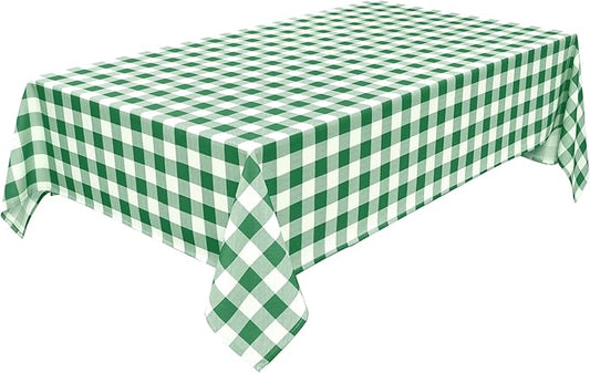 Waterproof Plaid Tablecloth Fabric - Oblong 52x70 Inch Classic Buffalo Tartan Table Cloth for Indoor/Outdoor Use - Washable Tabletop Cover for Dinner, BBQs, and Parties