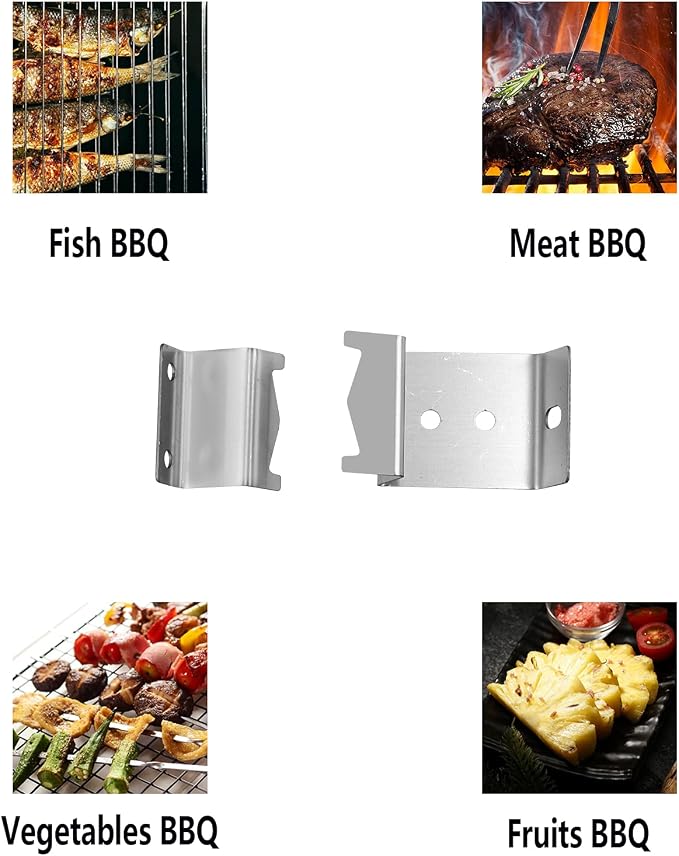 Kalomo Grill Heat Plates Shield Flame Shield Brackets, Burner Hanger Brackets BBQ Gas Grill Replacement Parts Accessories with Screws for Chargriller 5050 Duo, 3001, 3008, 5050, 5072, 5650