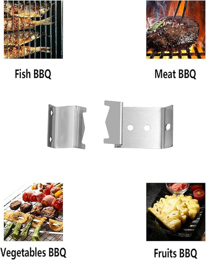 Kalomo Grill Heat Plates Shield Flame Shield Brackets, Burner Hanger Brackets BBQ Gas Grill Replacement Parts Accessories with Screws for Chargriller 5050 Duo, 3001, 3008, 5050, 5072, 5650