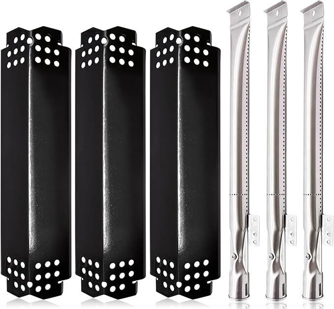 Grill Replacement Parts for Nexgrill 3 Burner 720-0925S, 720-0894F, 2-Burner 720-0864M, 720-0864, 720-0864R, Grill Heat Plates Tent and Burner Tubes for Kenmore, BBQ PRO, Backyard, Expert Grill Parts.