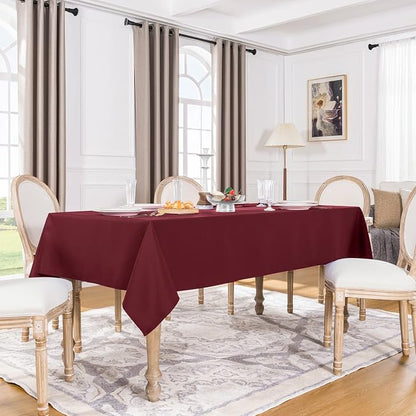 Softalker Square Tablecloth, Waterproof Table Cloths Wrinkle Free Fabric Washable Polyester Table Cover for Dining Tables Party Outdoor Camping Parties Buffet - 54 x 54 inch, Burgundy