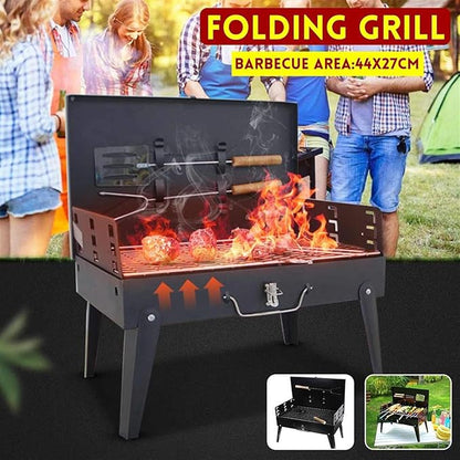 Portable BBQ Charcoal Grill Space saving Foldable BBQ for Outdoor Backyard Camping Picnic 18.1 X 18.5 X 10.6 Inches Unfolded BBQ Grill