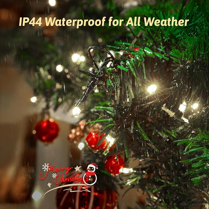 1000LED 328FT Outdoor Christmas Lights, 8 Modes String Lights (Cool White) | Remote control with 3 timers & memory function, IP44 Waterproof suitable for Christmas tree, house and holiday decor