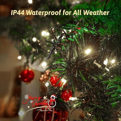 1000LED 328FT Outdoor Christmas Lights, 8 Modes String Lights (Cool White) | Remote control with 3 timers & memory function, IP44 Waterproof suitable for Christmas tree, house and holiday decor