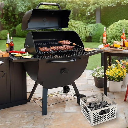 Pasimy Charcoal Basket, Stainless Steel Charcoal Fire Basket for Offset Smoker, 12 x 12 x 7.5'' Grill Accessories for Smoker BBQ Grill Accessories