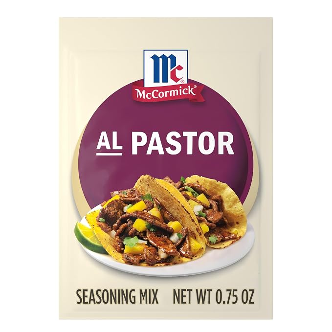 McCormick Seasoning Mix, Al Pastor, Smoky, Tangy & Savory Al Pastor for Tacos, Rice Bowls & Burritos, Ready to Serve In 20 Minutes, 0.75 oz (Pack of 12)
