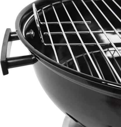 Black 18 Inch Charcoal Grill, Portable BBQ Stove with Wheel, Outdoor Camping Kettle Barbecue for Garden Patio,Rollable Side Wheel for Easy Mobility,18 Inch Charcoal Grill, Portable BBQ Stove